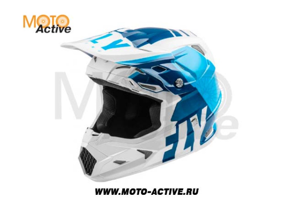 Шлем (кроссовый) FLY RACING TOXIN TRANSFER, синий/белый (2021)